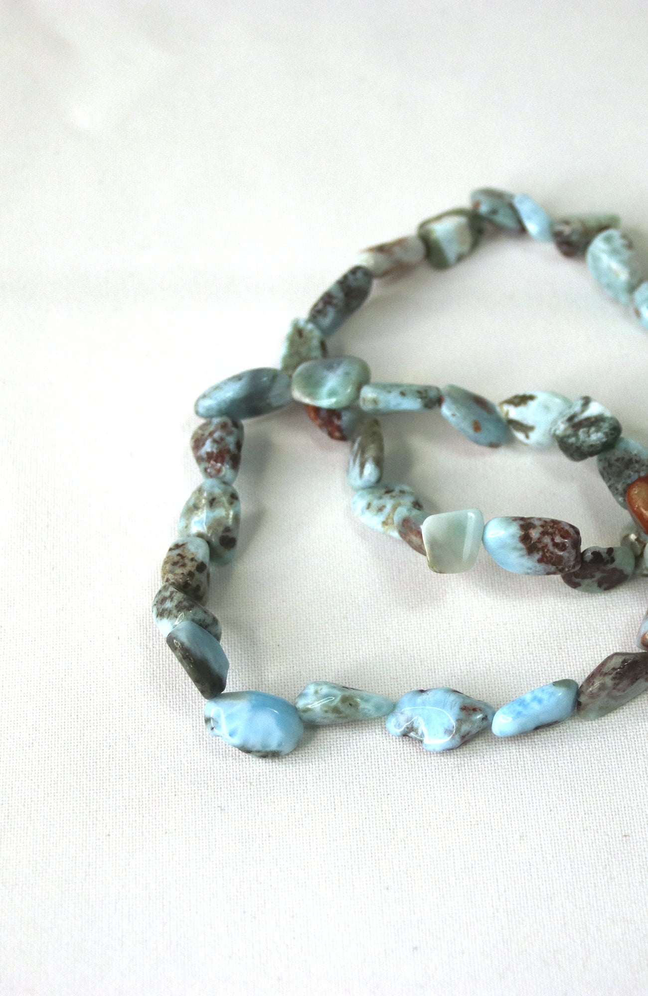 Larimar 6-8mm Nugget Bracelet for wrists up to 20cm